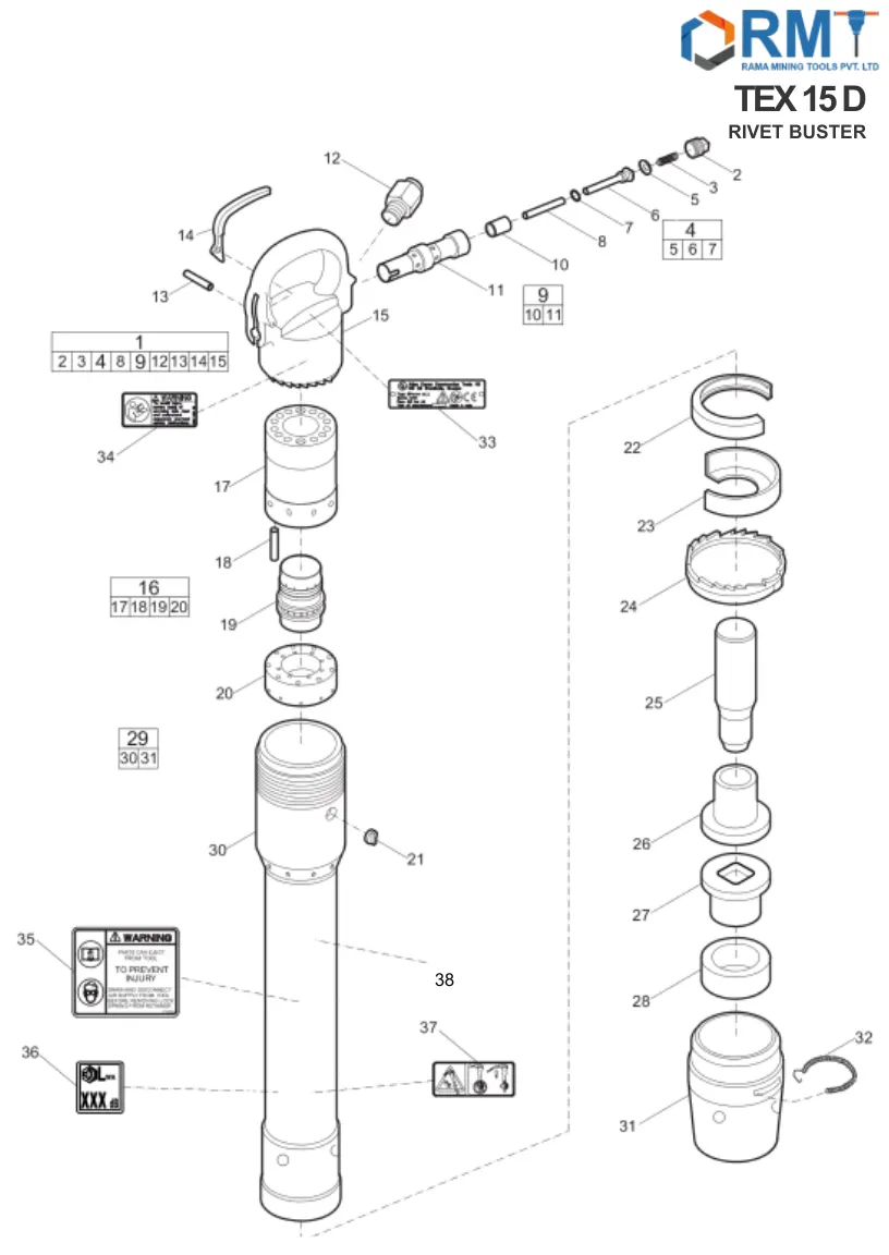 TEX 15 D Rivet Buster